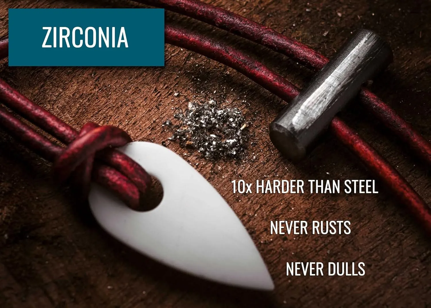 Spark Necklace™ Fire Starter Necklace for Outdoors | Zirconia & Ferrocerium Pendant | Proudly Handcrafted in USA (Zirconia White, Waypoint)