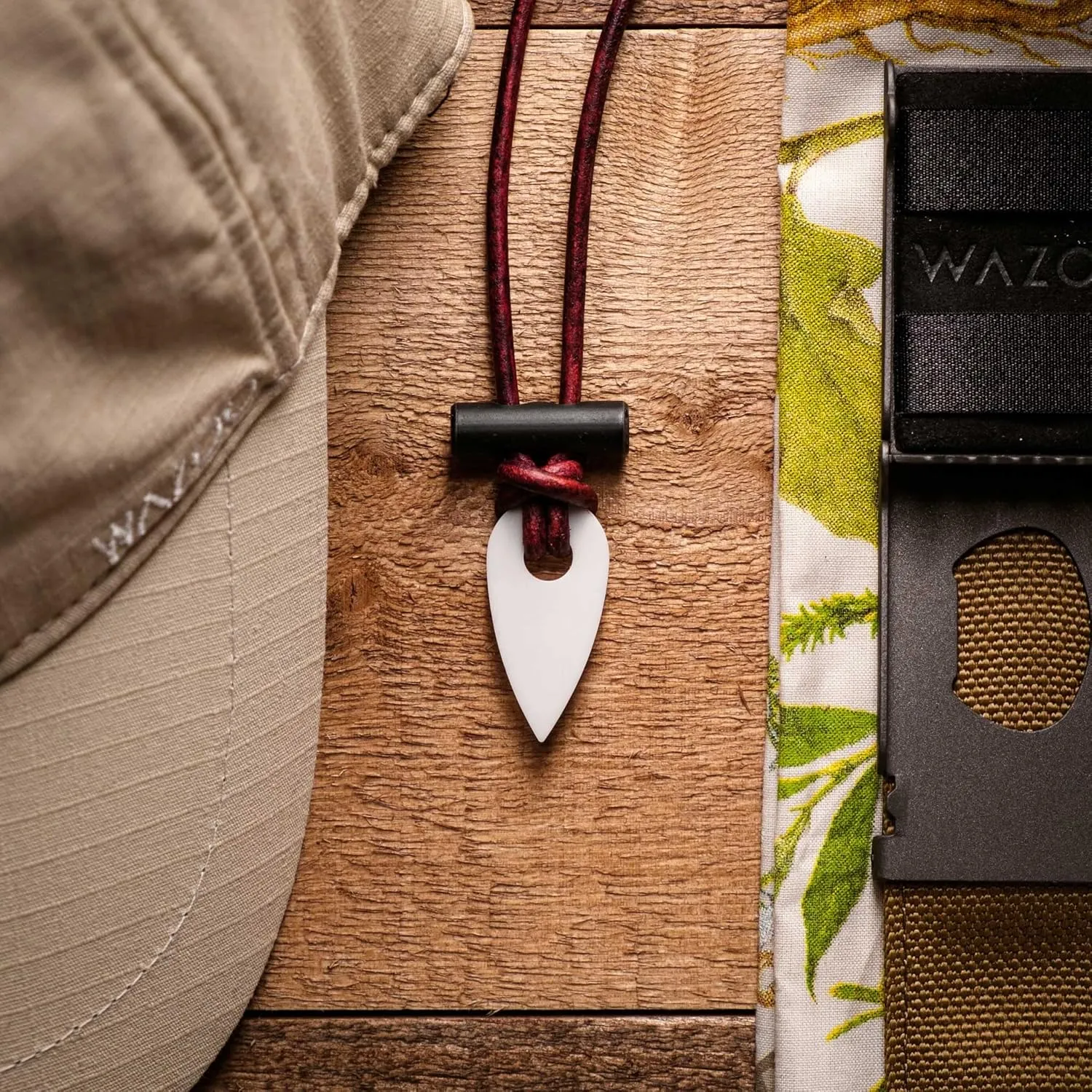 Spark Necklace™ Fire Starter Necklace for Outdoors | Zirconia & Ferrocerium Pendant | Proudly Handcrafted in USA (Zirconia White, Waypoint)