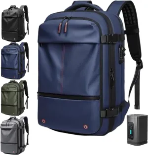 Spence Vac Backpack, Ezy Vac Backpack, Ezyvac Rucksack, Easyvacpack, Vacuum Bag with Anti Theft Lock (Blue with Pump)