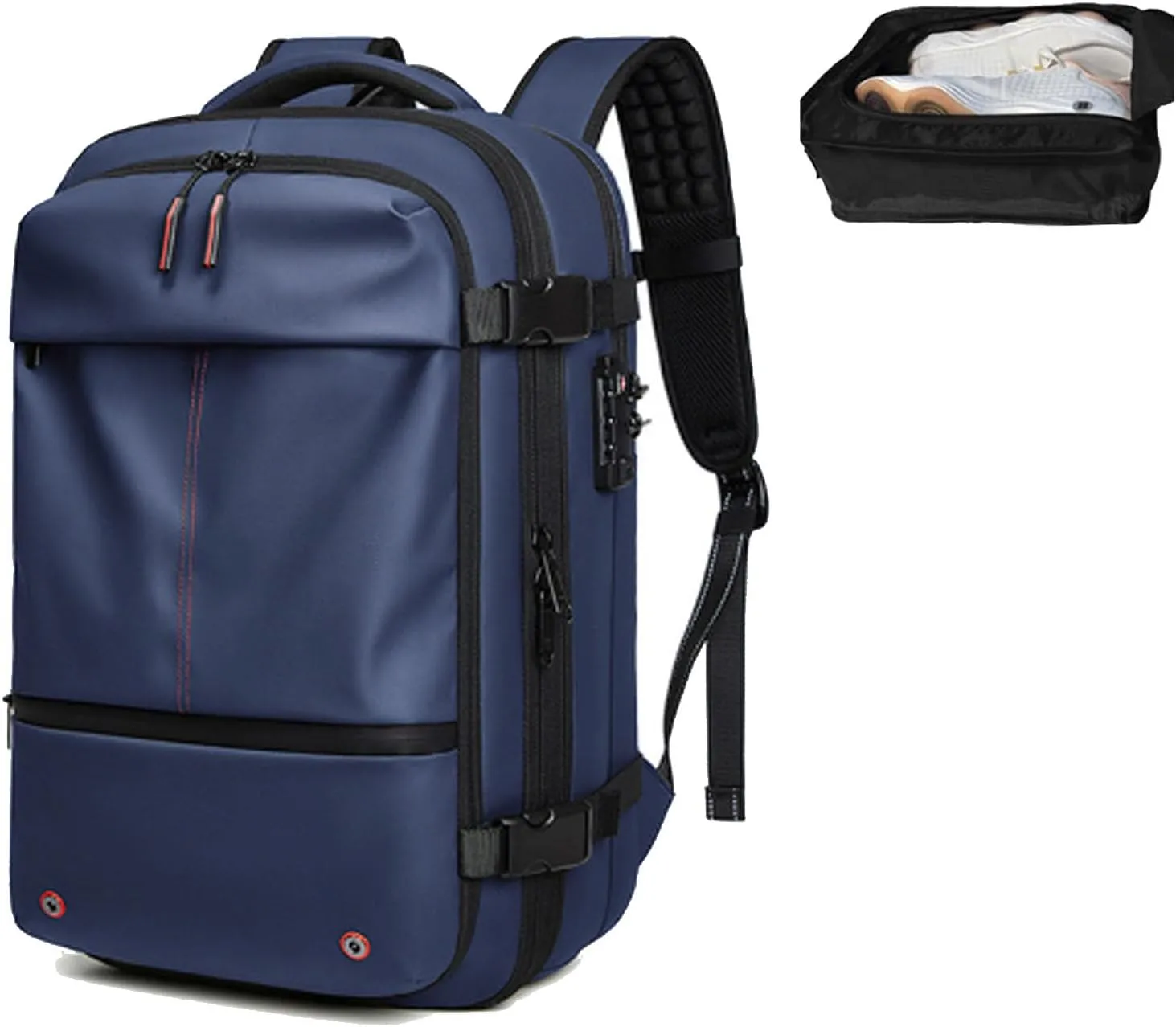 Spence Vac Backpack, Ezy Vac Backpack, Ezyvac Rucksack, Easyvacpack, Vacuum Bag with Anti Theft Lock (Blue)