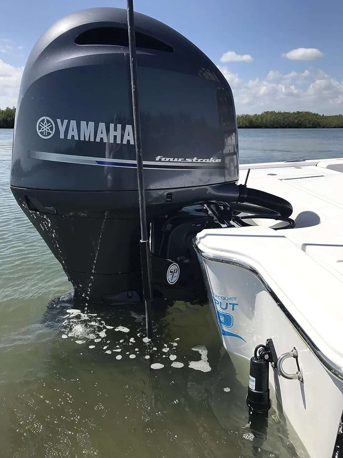 Stayput Anchor Motor Mount - Shallow Water Anchor - No Drilling - Black/White Port/Starboard