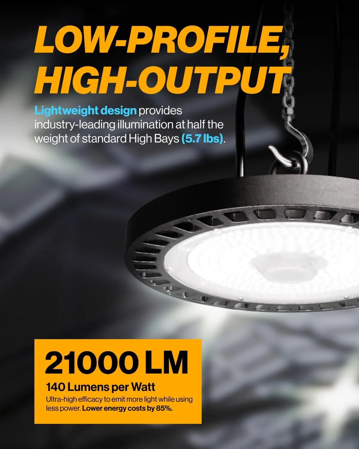 Sunco 10 Pack UFO LED High Bay Light, Lighting for Warehouse, 5000K Daylight, 150W, 21000 LM, 100-277V, Dimmable 0-10V, IP65 Waterproof, Super Bright, UL.