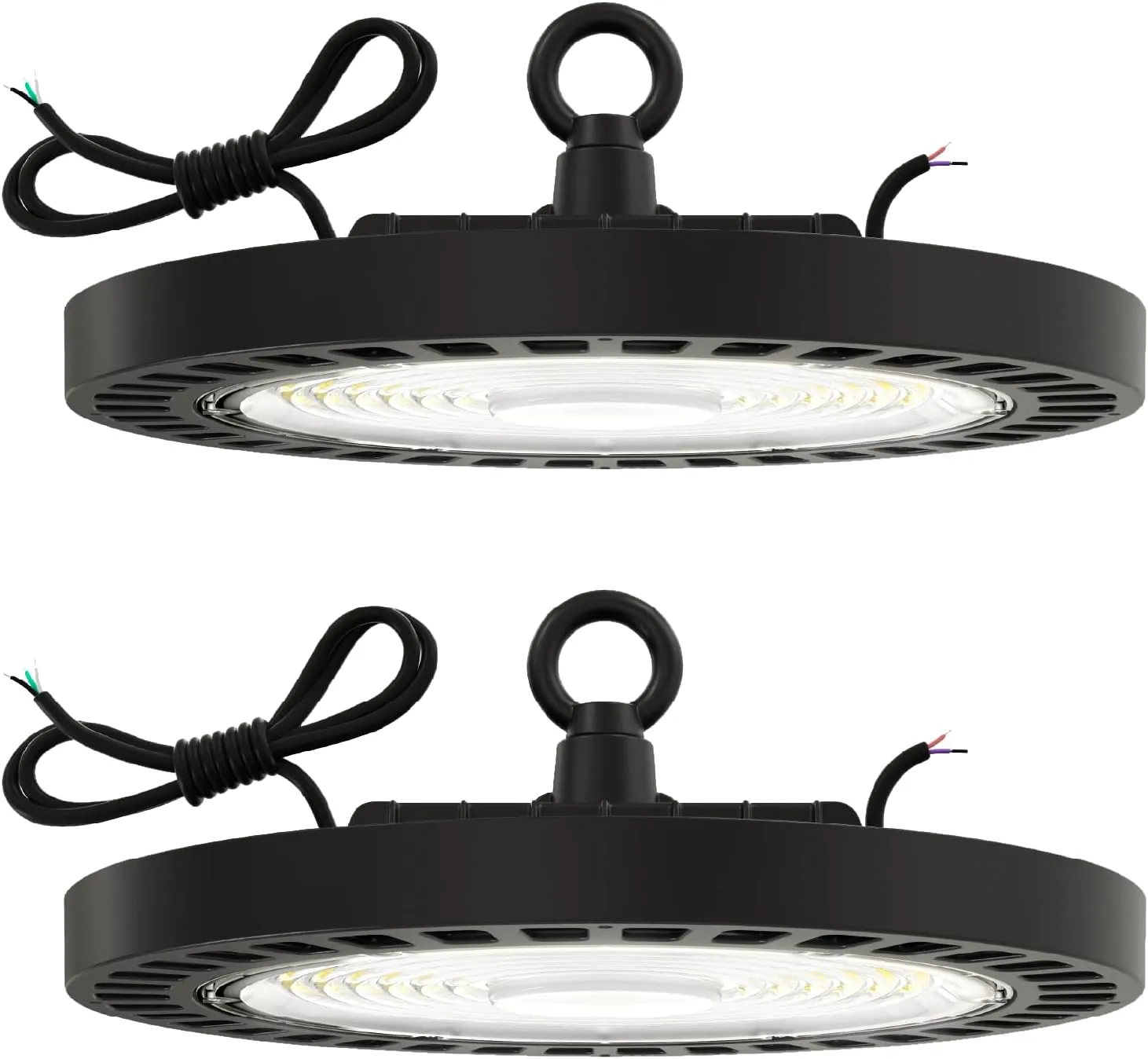 Sunco 2 Pack UFO LED High Bay Light, Lighting for Warehouse, 5000K Daylight, 150W, 21000 LM, 100-277V, Dimmable 0-10V, IP65 Waterproof, Super Bright, UL