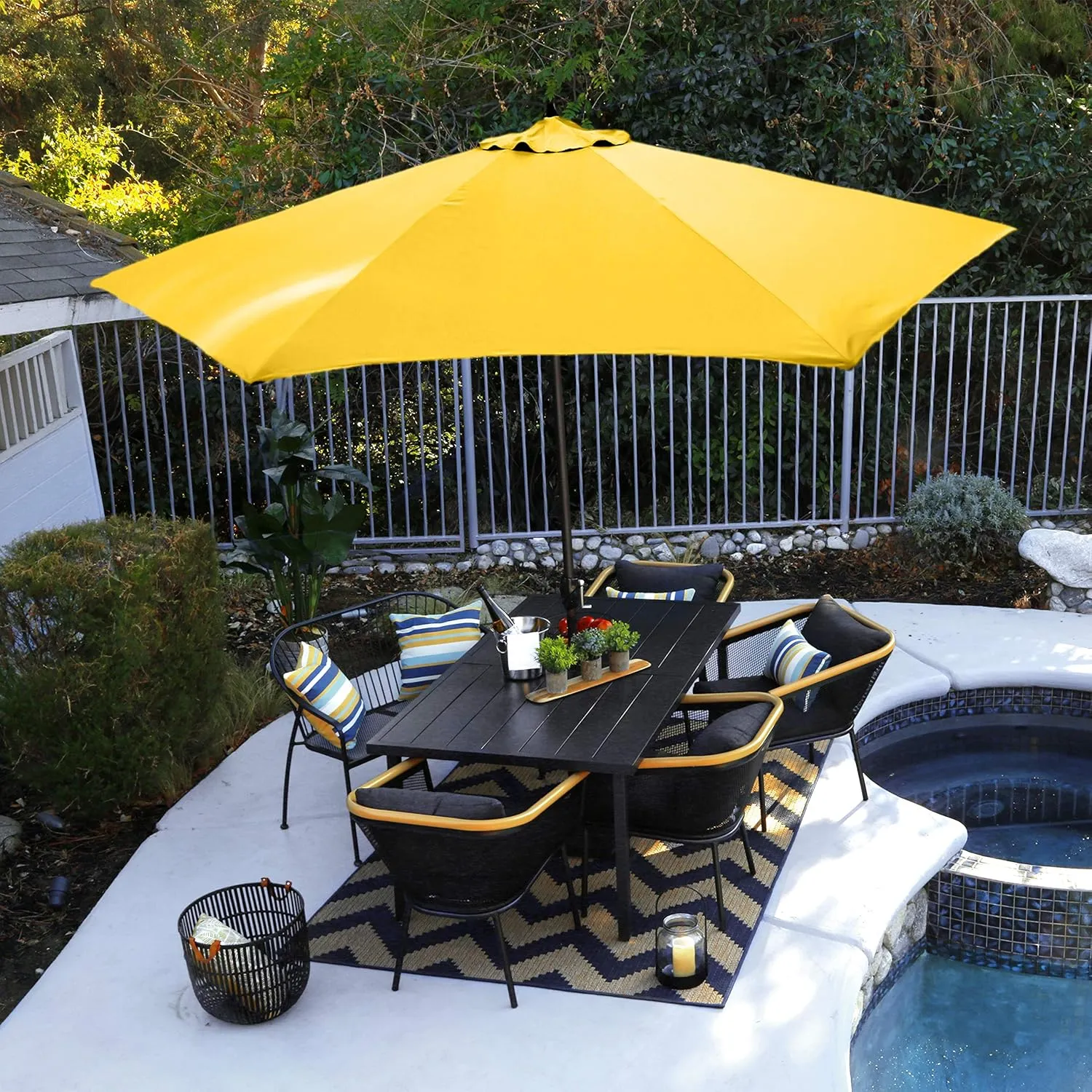 Sunline 11 ft Crank Open, Push Tilt, Aluminum Ribs and Pole Market Patio Umbrella