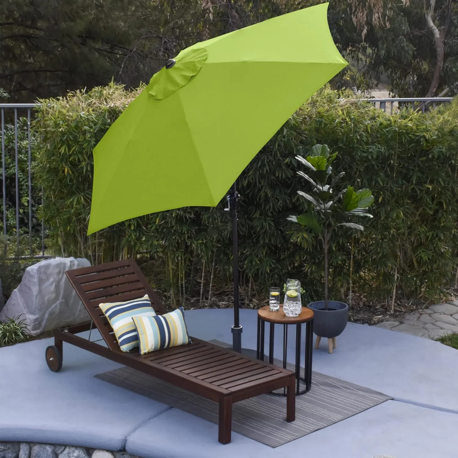 Sunline 9 ft Crank Open Push Tilt Fiberglass Ribs Aluminum Pole Market Patio Umbrella
