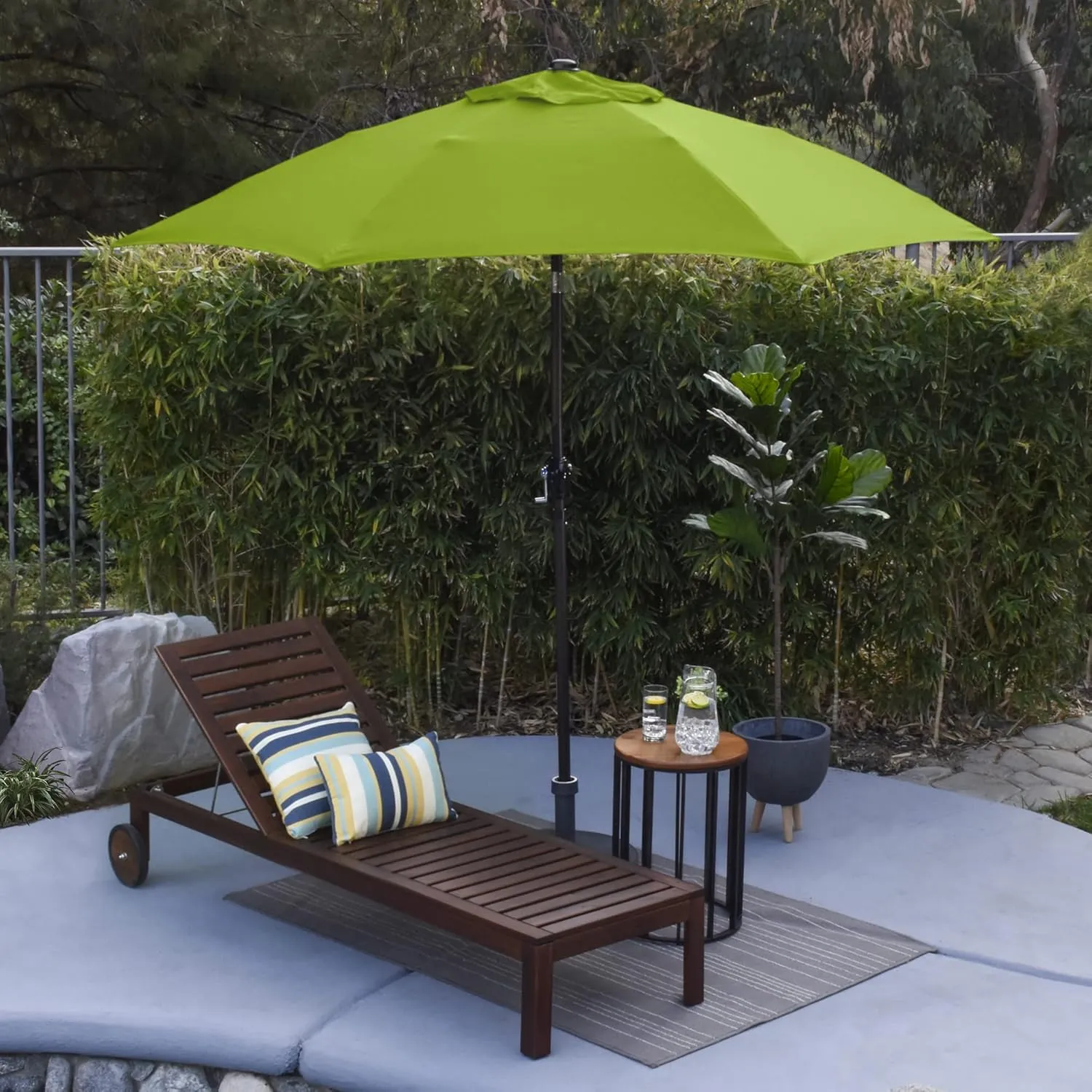 Sunline 9 ft Crank Open Push Tilt Fiberglass Ribs Aluminum Pole Market Patio Umbrella