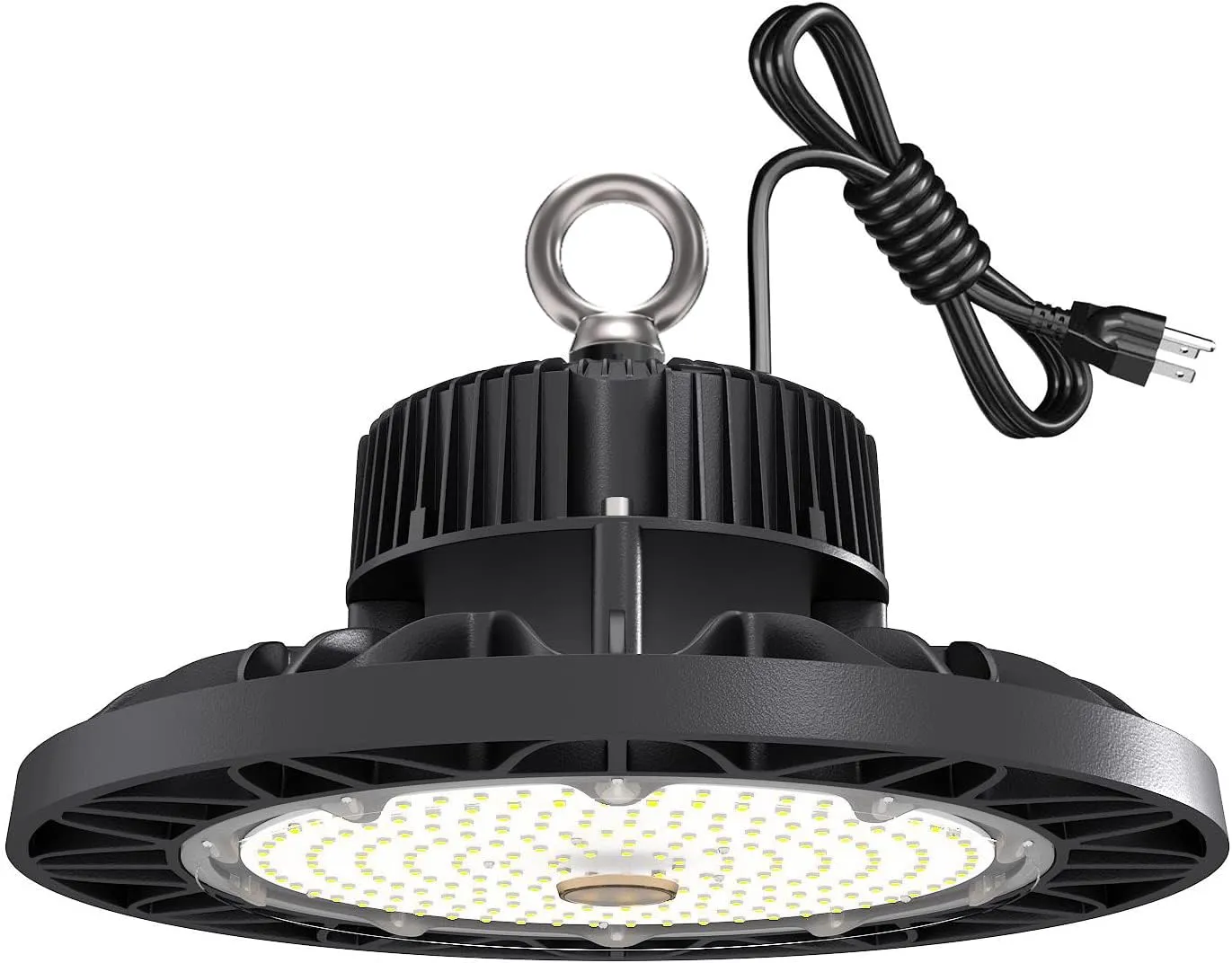 Super Bright UFO LED High Bay Light 100W 15000LM 5000K, LED UFO Light Fixture, 100-277V, UL US Plug 5' Cable, Alternative to 400W MH/HPS for Warehouse Shop Garage Barn Factory, IP65