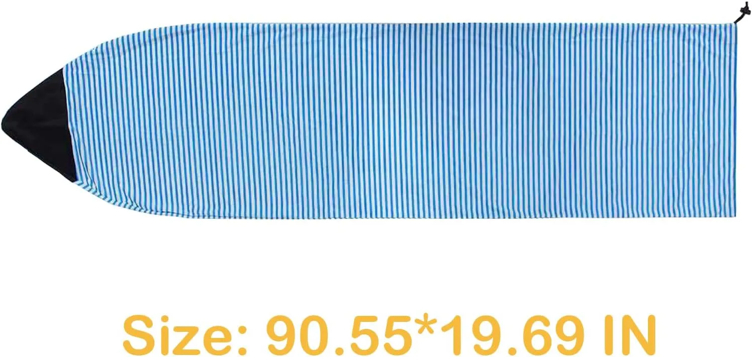 Surf Sock, Surfboard Sock Cover for Longboard Paddleboard Surf Board Sup Paddle Board, 6-8 FT Foot Quick Dry Stretch Surfboard Bag Sleeve with Drawstring Closure