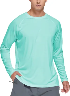 Susclude Men's Sun Protection UPF 50  UV/SPF Long Sleeve T-Shirt Outdoor Rashguard Shirts for Running,Fishing,Hiking