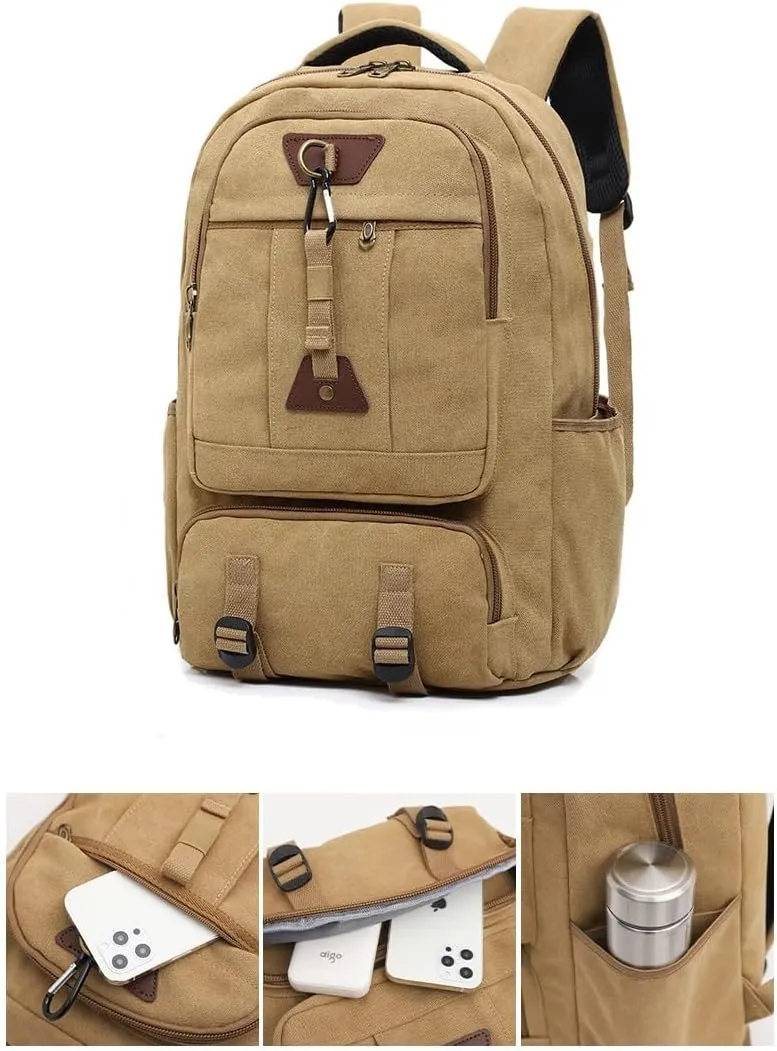 Tactical Backpack Military Molle Hiking 20-35L men's outdoor travel bag duffel bag brown color