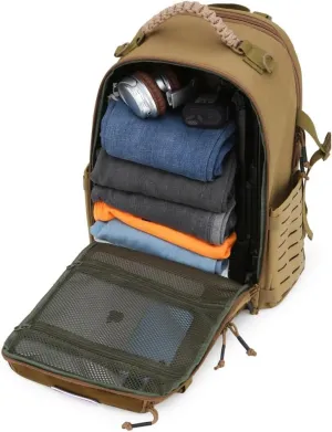Tactical Backpack Military Molle Hiking 36-55L Touring Mountaineering Outdoor Waterproof Multifunctional Brown