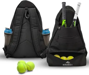 Tennis Bag - Extra Large Tennis Backpack for Men and Women - Holds 2 Adult Tennis Racquets, Badminton, Squash, Pickleball Paddles, Accessories