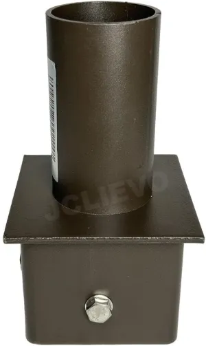 Tenon Adapter for 4 inch Square Poles,Inner Fit,2-3/8 inch Pole Top Mount for Slip Fitter Mount,Bronze Light Pole Brackets,Steel Single Vertical Bracket Adapter