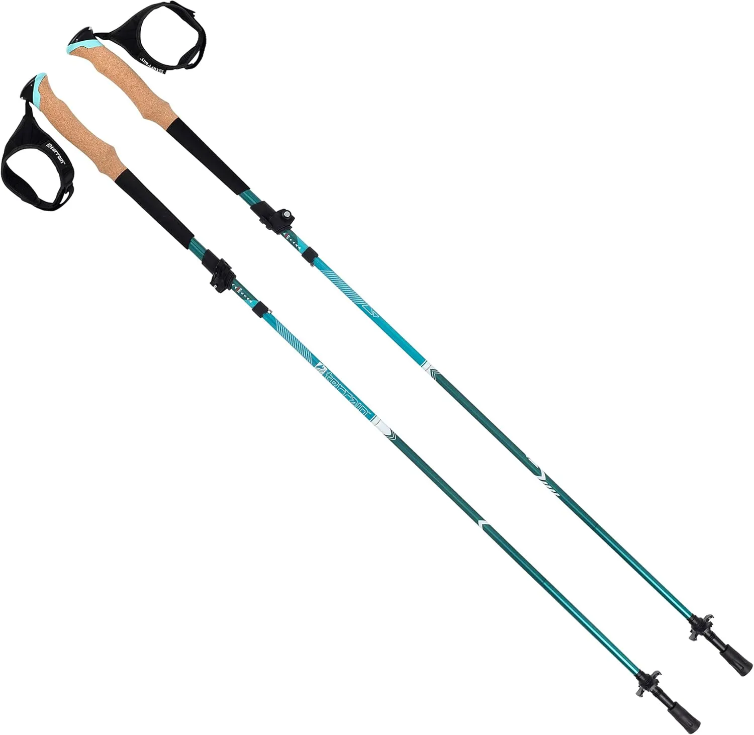 Terrain Alpha Aluminum Trekking Poles, Walking and Hiking Sticks, Glacier Melt