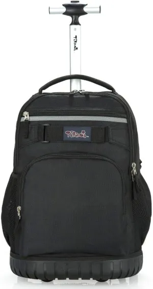 Tilami Laptop Wheeled Rolling Backpack, Commute, Travel, College and Business - Waterproof - 18inch - Black