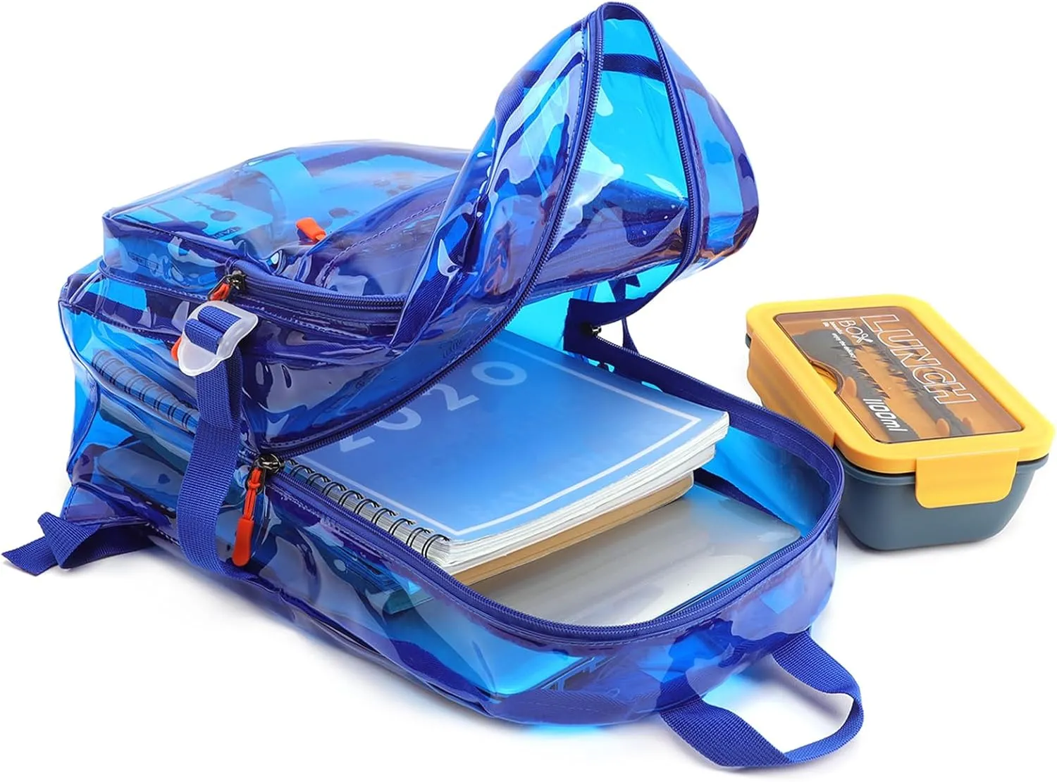TINYAT Heavy Duty Transparent Clear backpack See Through Large Capacity Clear Bag for college, Concerts, Sports, Travel
