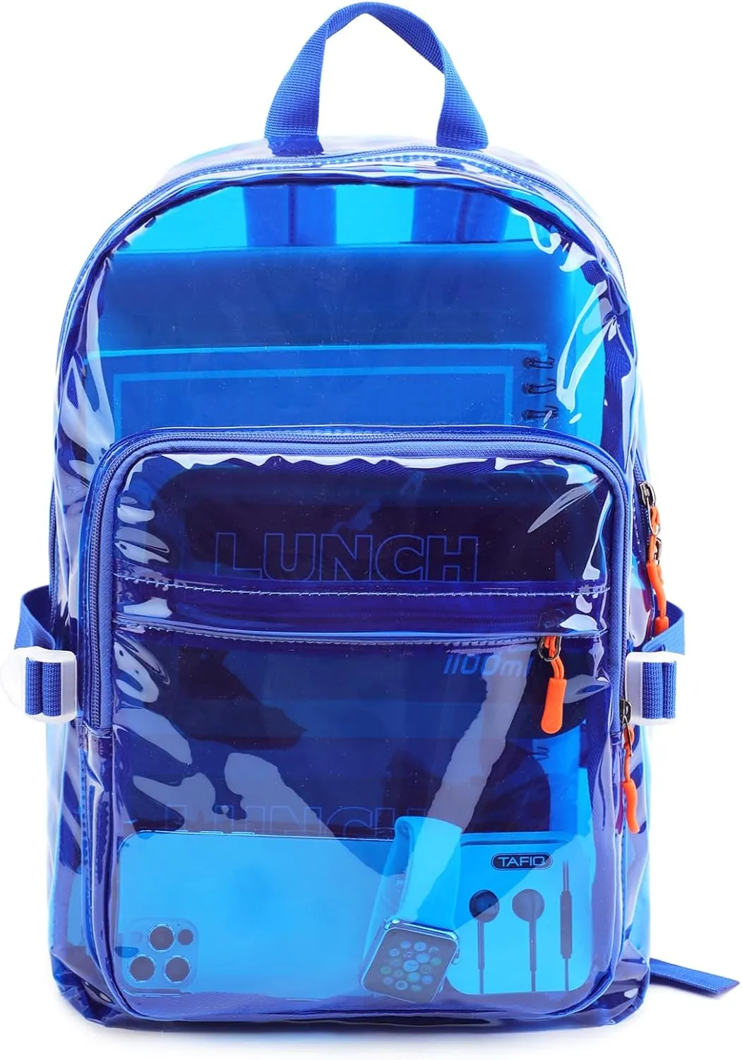 TINYAT Heavy Duty Transparent Clear backpack See Through Large Capacity Clear Bag for college, Concerts, Sports, Travel