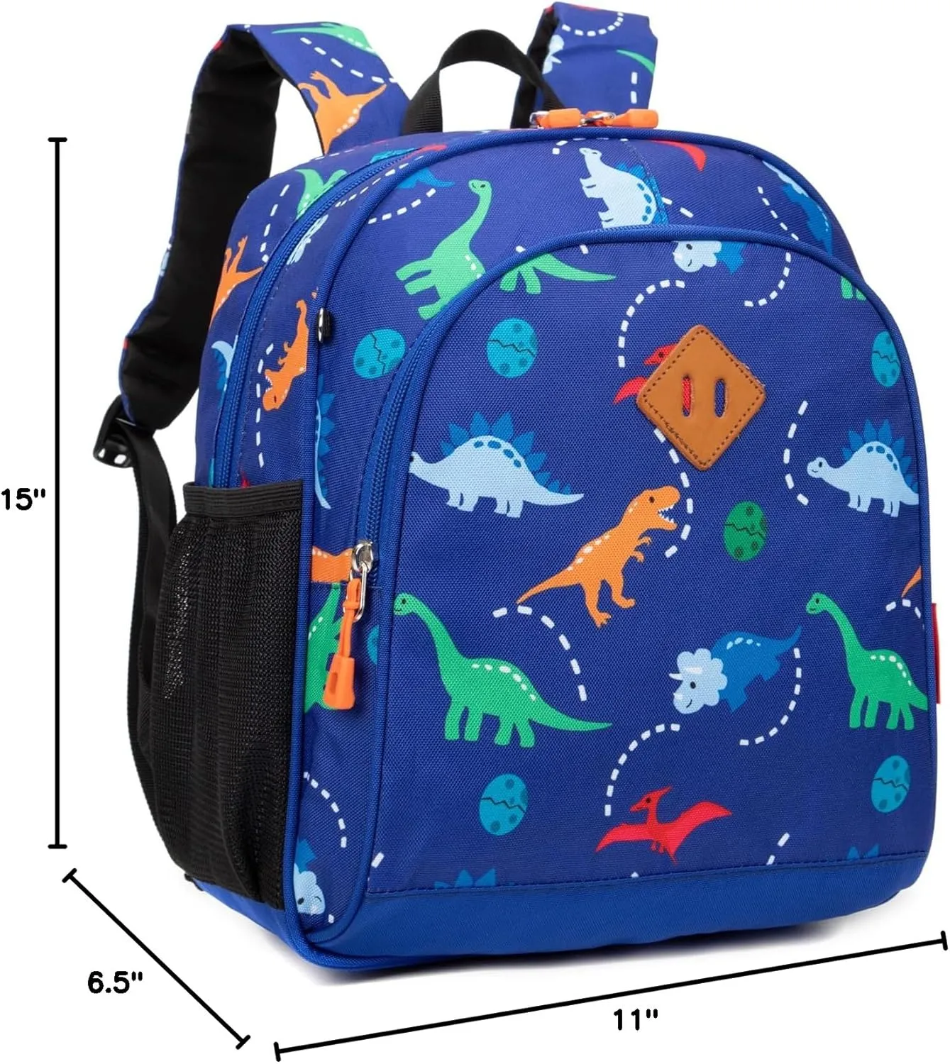 Toddler Backpack Boys, 15 Inch Kids Backpack for Preschool or Kindergarten, Dinosaur Blue