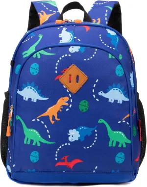 Toddler Backpack Boys, 15 Inch Kids Backpack for Preschool or Kindergarten, Dinosaur Blue