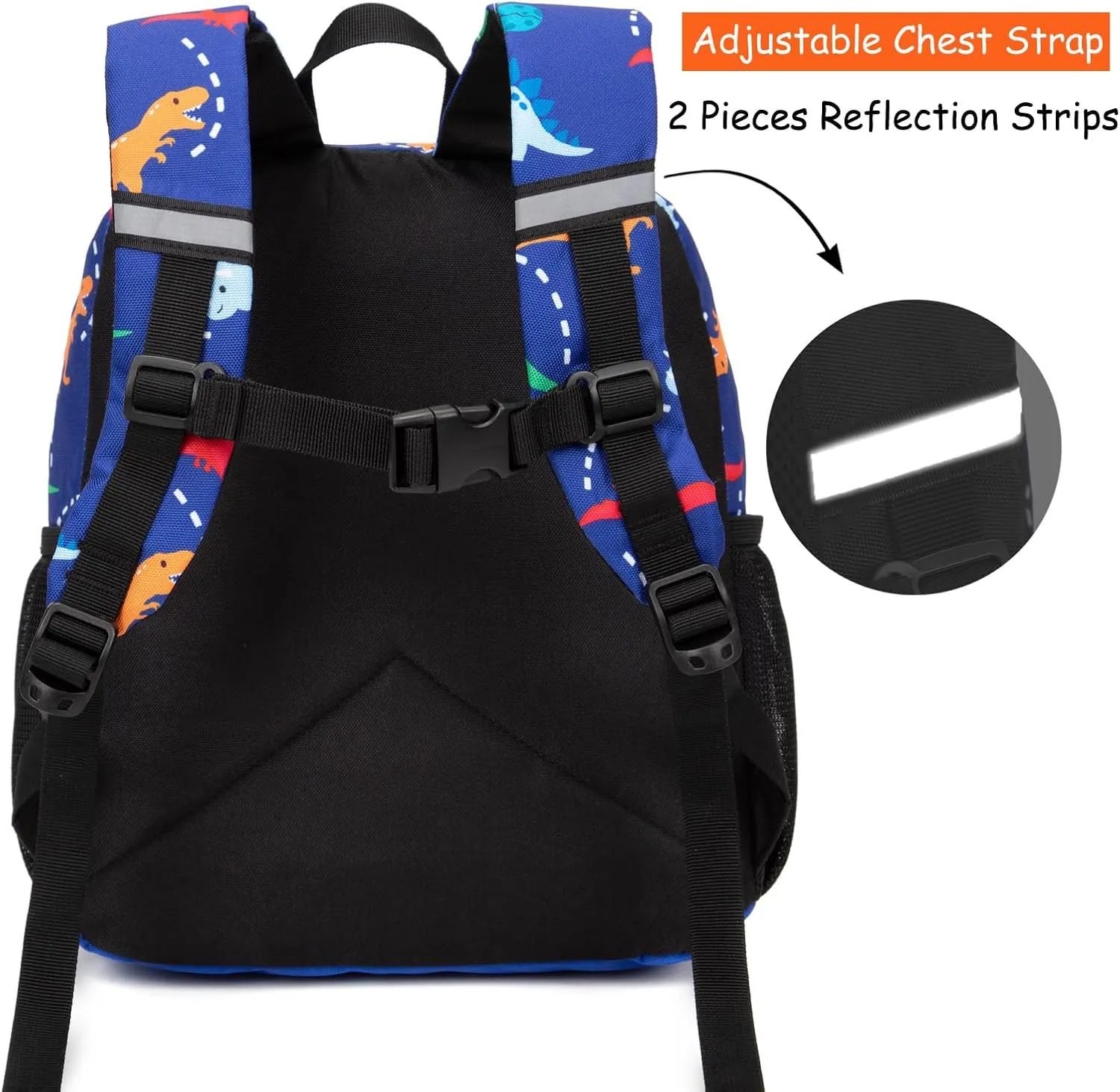 Toddler Backpack Boys, 15 Inch Kids Backpack for Preschool or Kindergarten, Dinosaur Blue