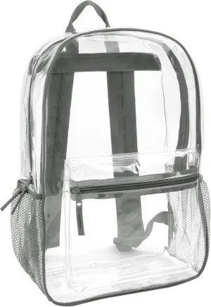 Trail maker Clear Backpack Heavy Duty with Padded Straps, Side Pockets for Kids, Boys, Girls, School, Stadium Approved Events