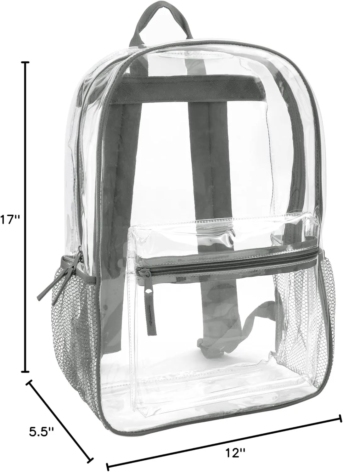 Trail maker Clear Backpack Heavy Duty with Padded Straps, Side Pockets for Kids, Boys, Girls, School, Stadium Approved Events
