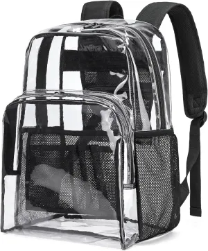 Transparent Backpacks See Through Backpack Clear Backpack Heavy Duty for College,Work,Security, Black