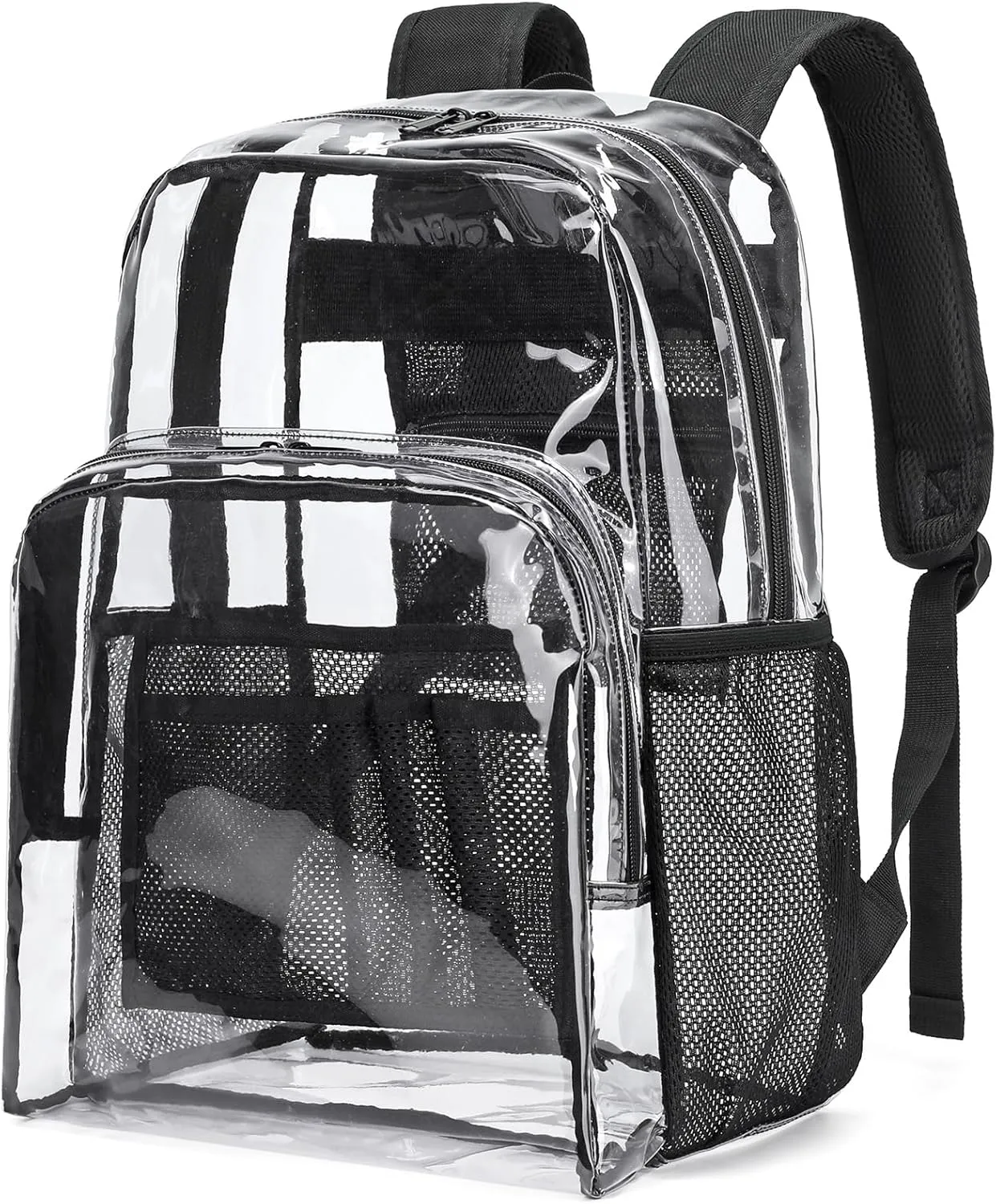 Transparent Backpacks See Through Backpack Clear Backpack Heavy Duty for College,Work,Security, Black