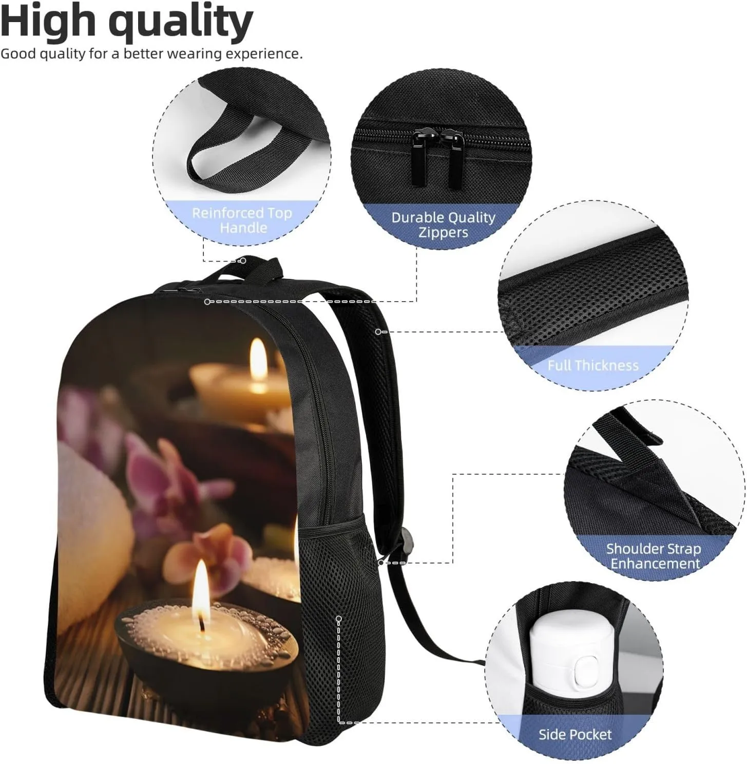 Travel Backpack Spa Candles Carry on Backpack Lightweight Business 16inches Laptop Backpack for Men Women