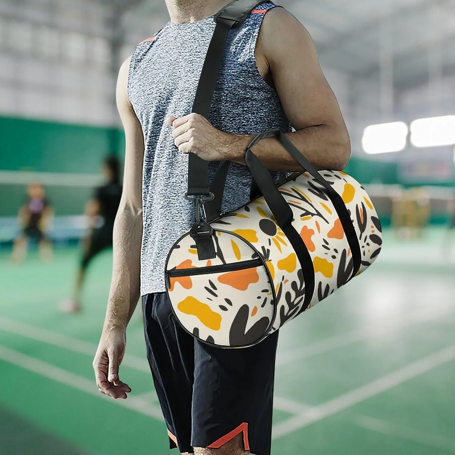 Travel Duffel Bag for Men And Women,Carrots And Sunflowers Waterproof Sports Fitness Bag Portable Travel Duffel Bag