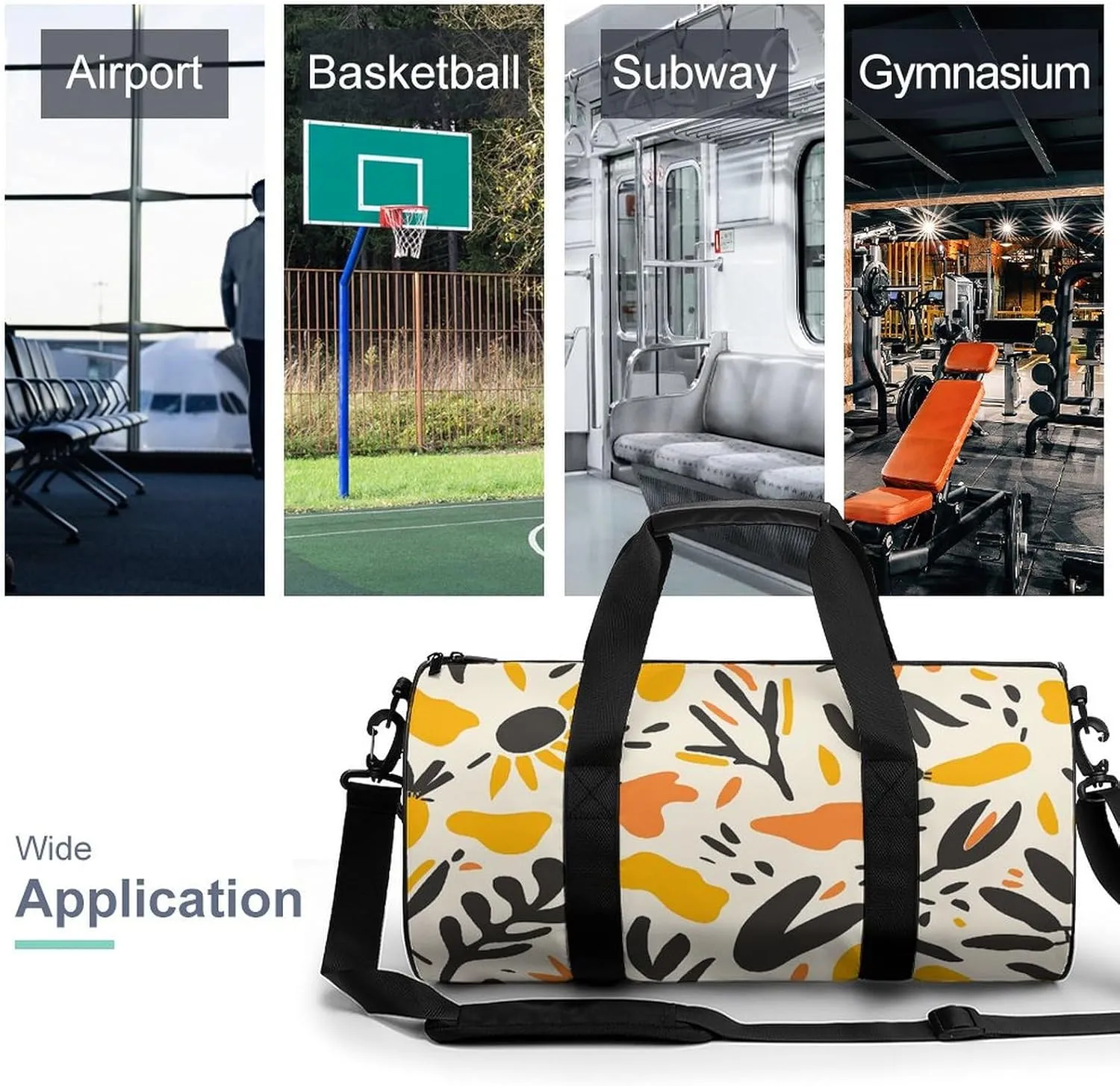 Travel Duffel Bag for Men And Women,Carrots And Sunflowers Waterproof Sports Fitness Bag Portable Travel Duffel Bag