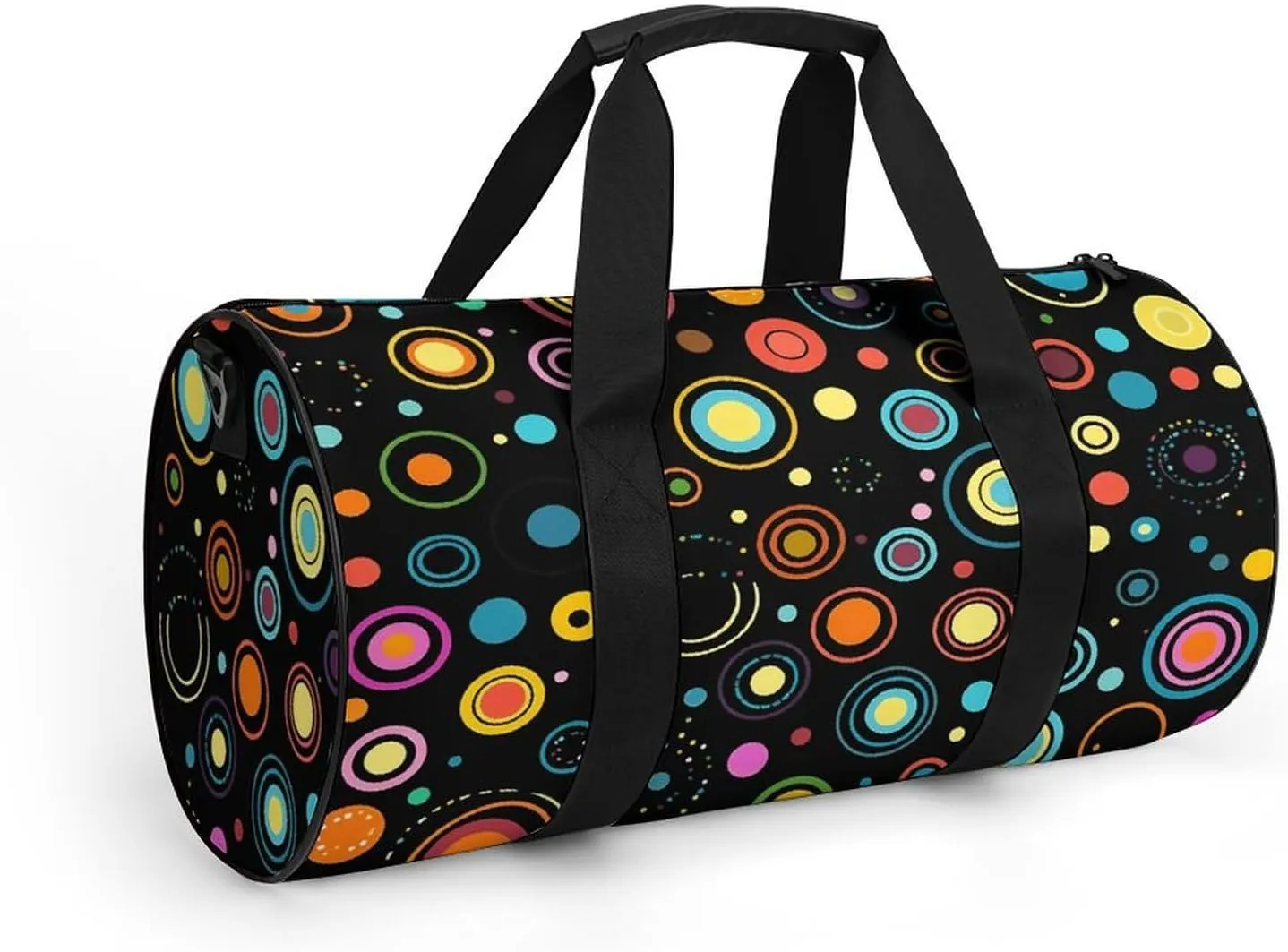Travel Duffel Bag for Men And Women,Circle Style Doodle Waterproof Sports Fitness Bag Portable Travel Duffel Bag