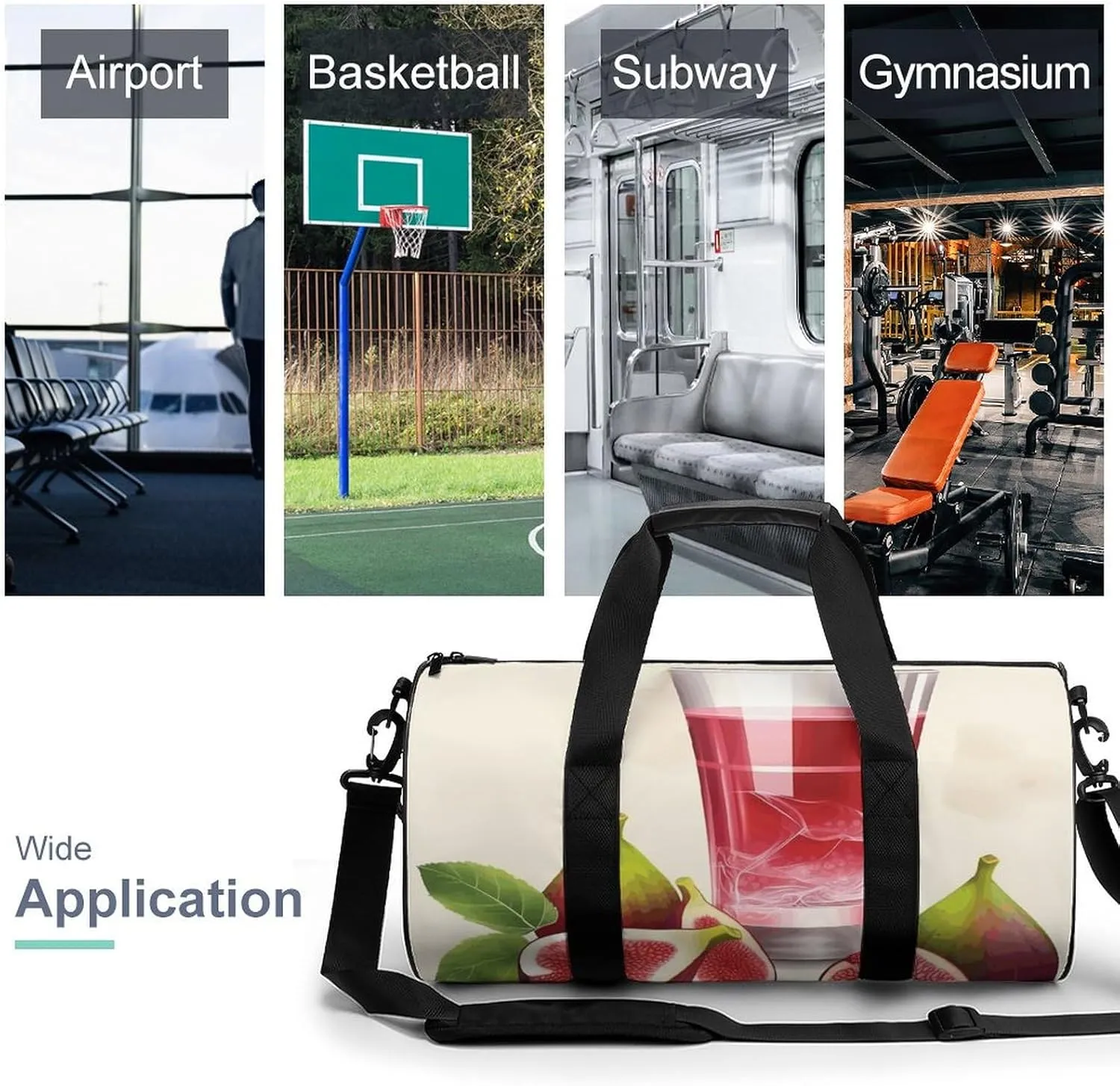 Travel Duffel Bag for Men And Women,Fig Juice Waterproof Sports Fitness Bag Portable Travel Duffel Bag