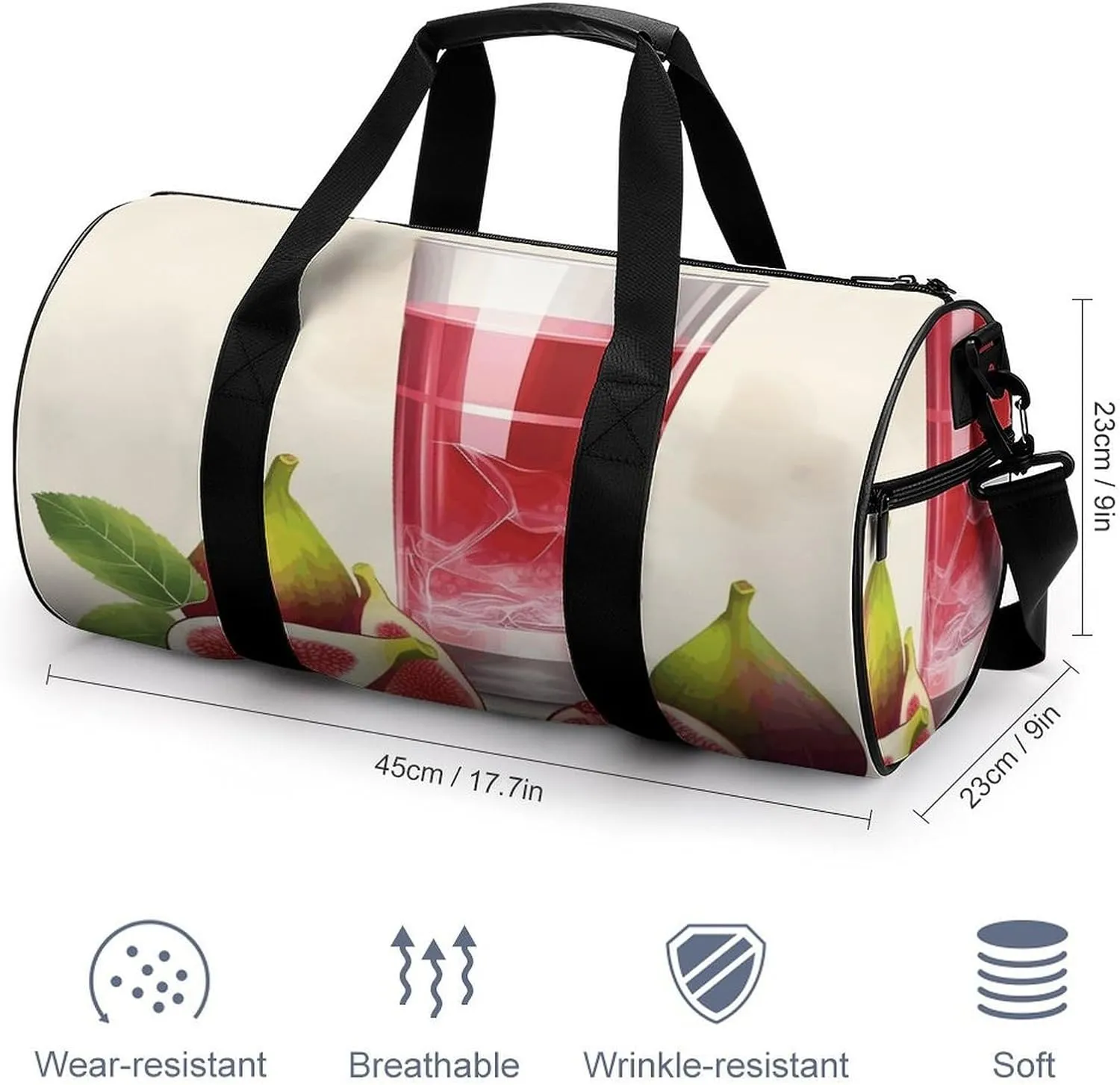 Travel Duffel Bag for Men And Women,Fig Juice Waterproof Sports Fitness Bag Portable Travel Duffel Bag