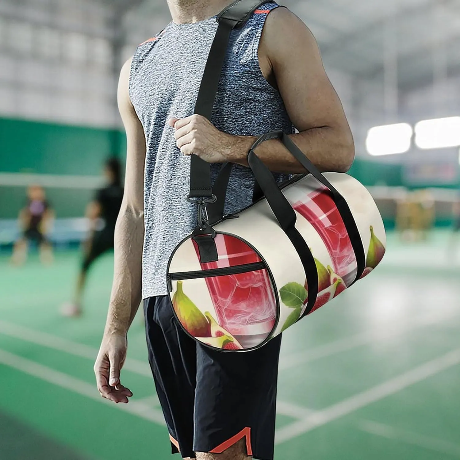 Travel Duffel Bag for Men And Women,Fig Juice Waterproof Sports Fitness Bag Portable Travel Duffel Bag