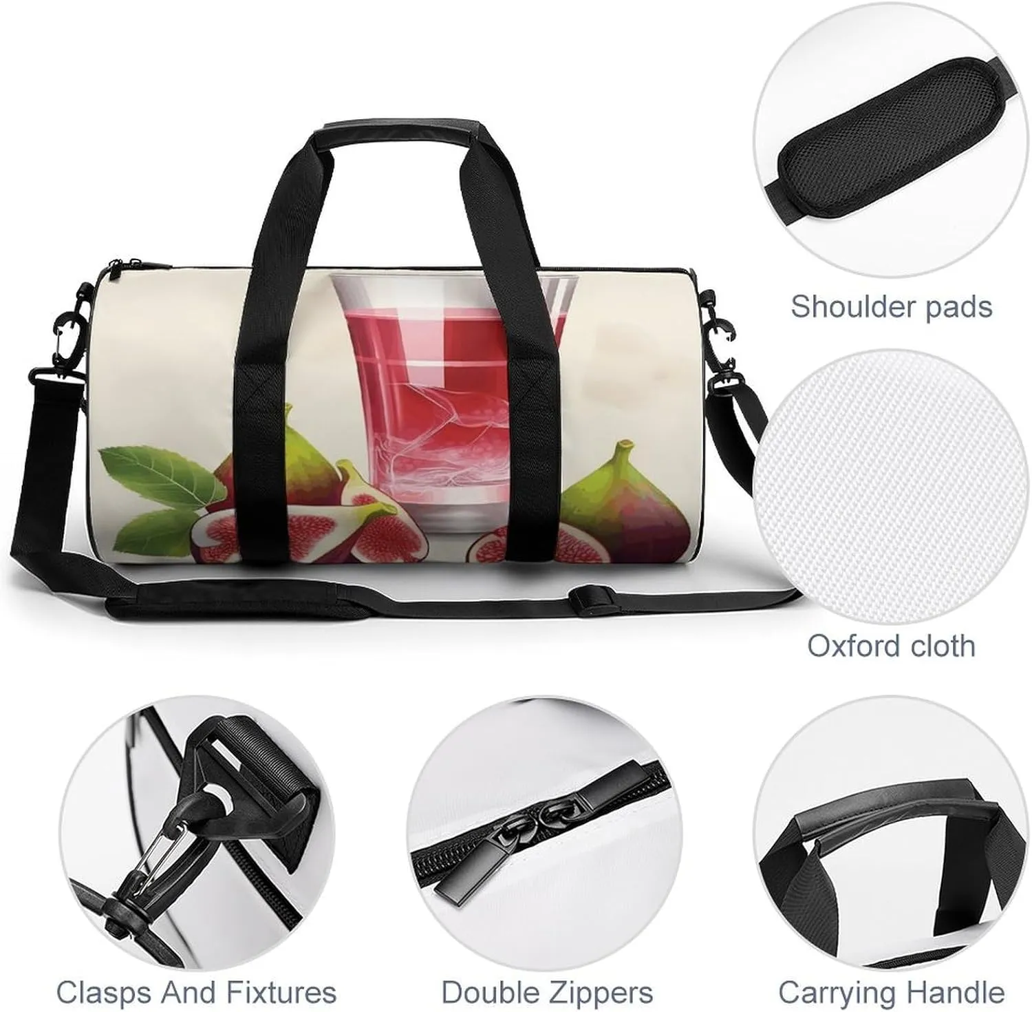 Travel Duffel Bag for Men And Women,Fig Juice Waterproof Sports Fitness Bag Portable Travel Duffel Bag