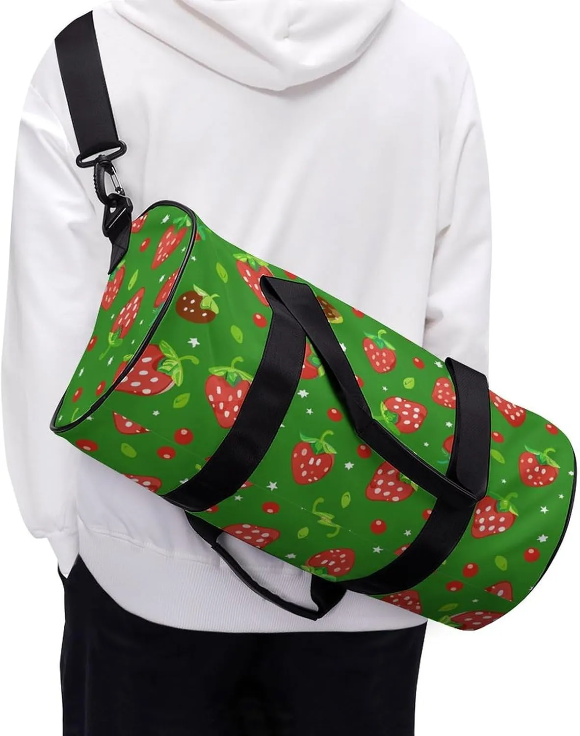 Travel Duffel Bag for Men And Women,Green Style Pattern Waterproof Sports Fitness Bag Portable Travel Duffel Bag