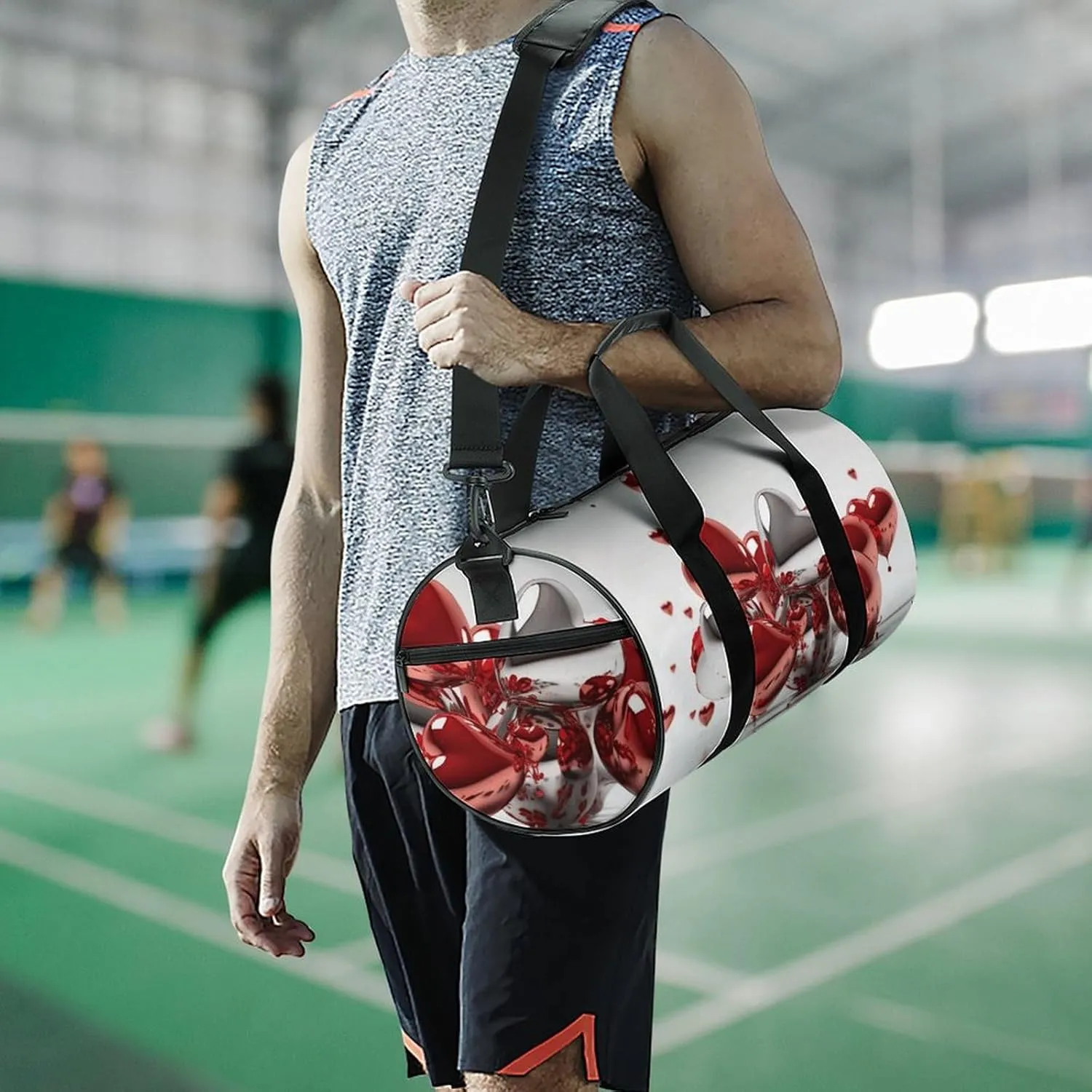 Travel Duffel Bag for Men And Women,Hearts Floating in The Air Waterproof Sports Fitness Bag Portable Travel Duffel Bag