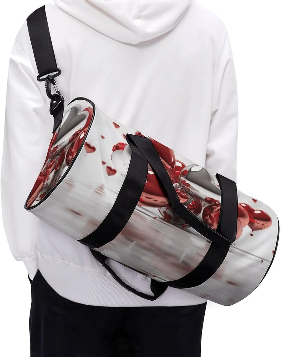 Travel Duffel Bag for Men And Women,Hearts Floating in The Air Waterproof Sports Fitness Bag Portable Travel Duffel Bag