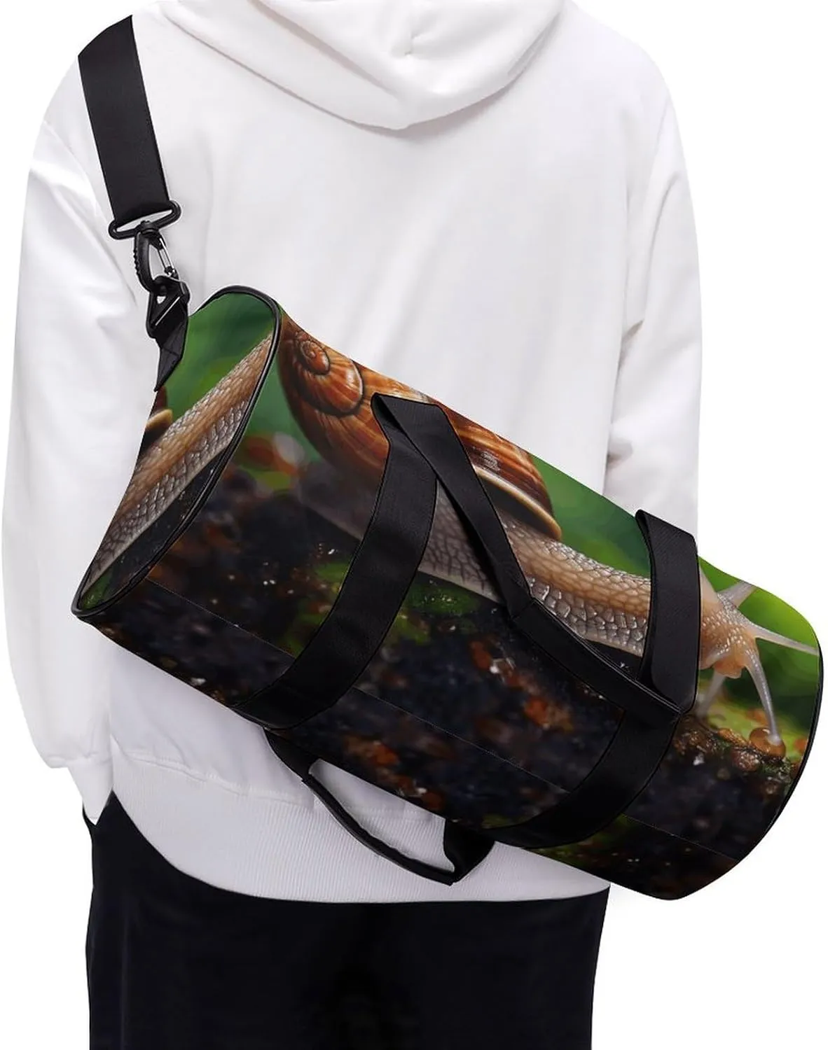 Travel Duffel Bag for Men And Women,Wildlife Animal Snail Waterproof Sports Fitness Bag Portable Travel Duffel Bag