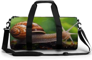 Travel Duffel Bag for Men And Women,Wildlife Animal Snail Waterproof Sports Fitness Bag Portable Travel Duffel Bag