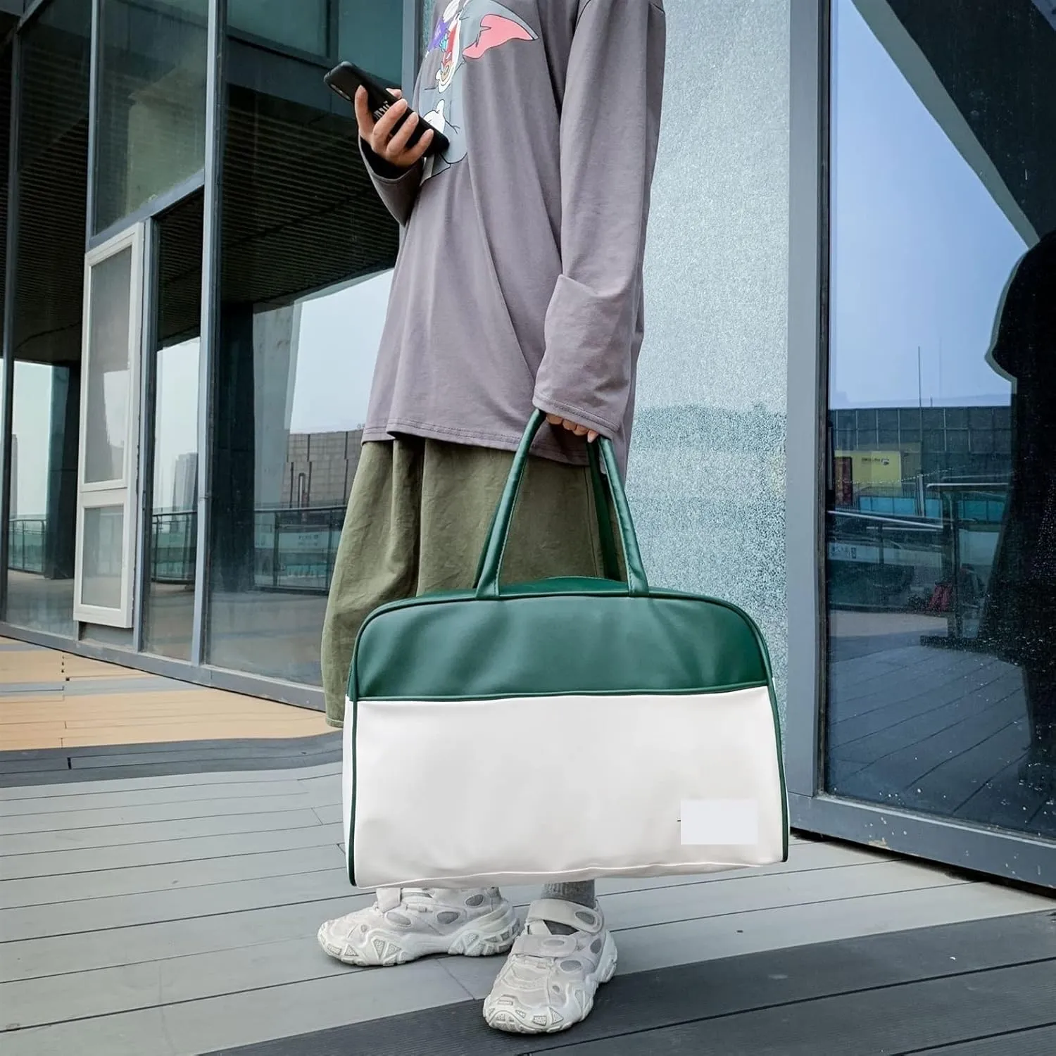 Travel Duffel Bags Contrasting Color Gym Bags Travel Outdoor Sport Backpack Yoga Training Fitness for Man Women Handbag Swimming Waterproof Bags(1)