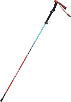 Travel Trekking Pole Hiking Poles Strong Lightweight Walking Sticks Carbon Fiber Trekking Poles for Camping Outdoor Activities(Red,95-110cm)