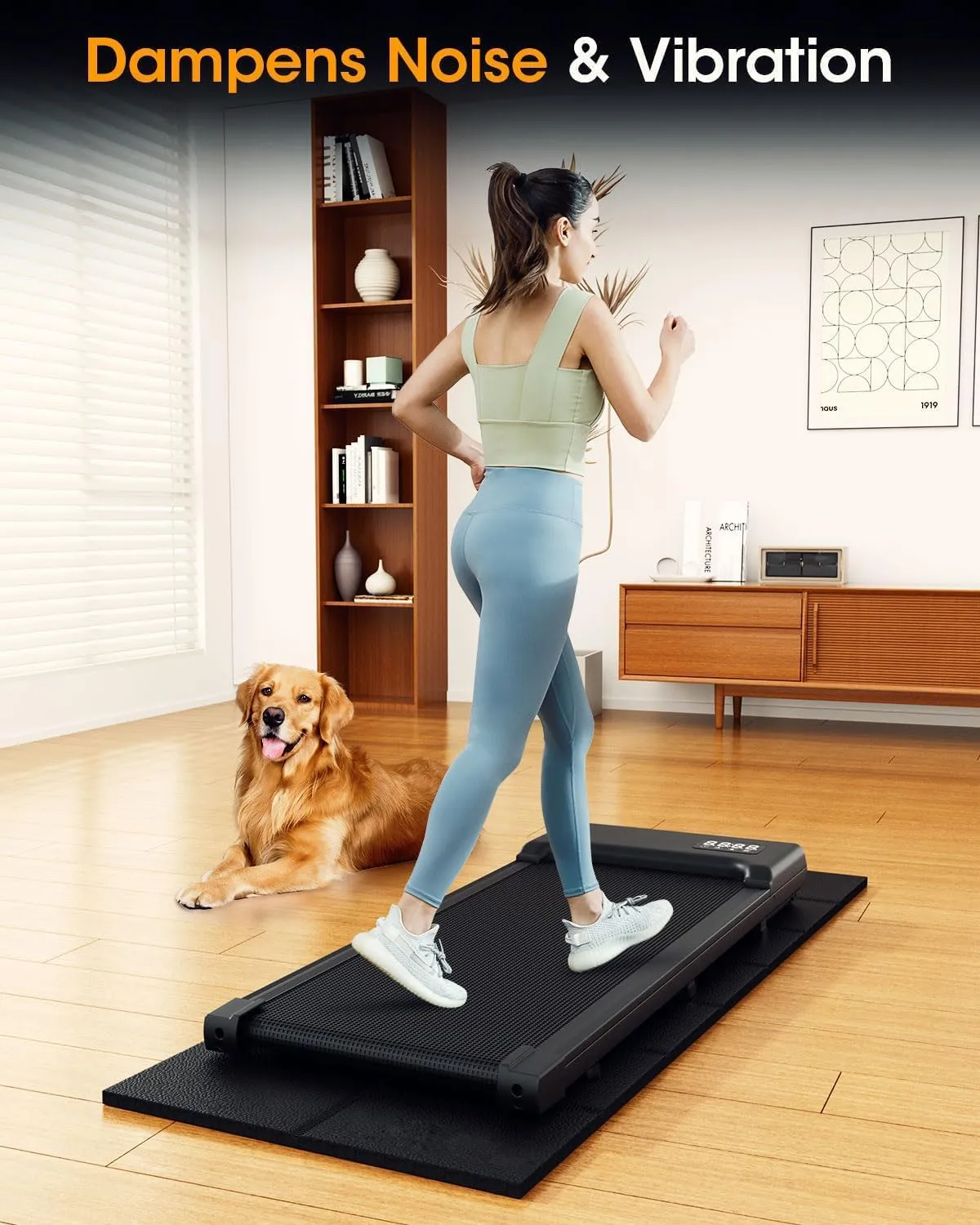 Treadmill Walking Pad Mat for Carpet Floors 68x24,1/4“Thick Treadmill Mat for Hardwood Floors,Mat for Under Treadmill/Indoor Bike on Carpet,Foldable Exercise Equipment Mat, Noise Shock Absorption