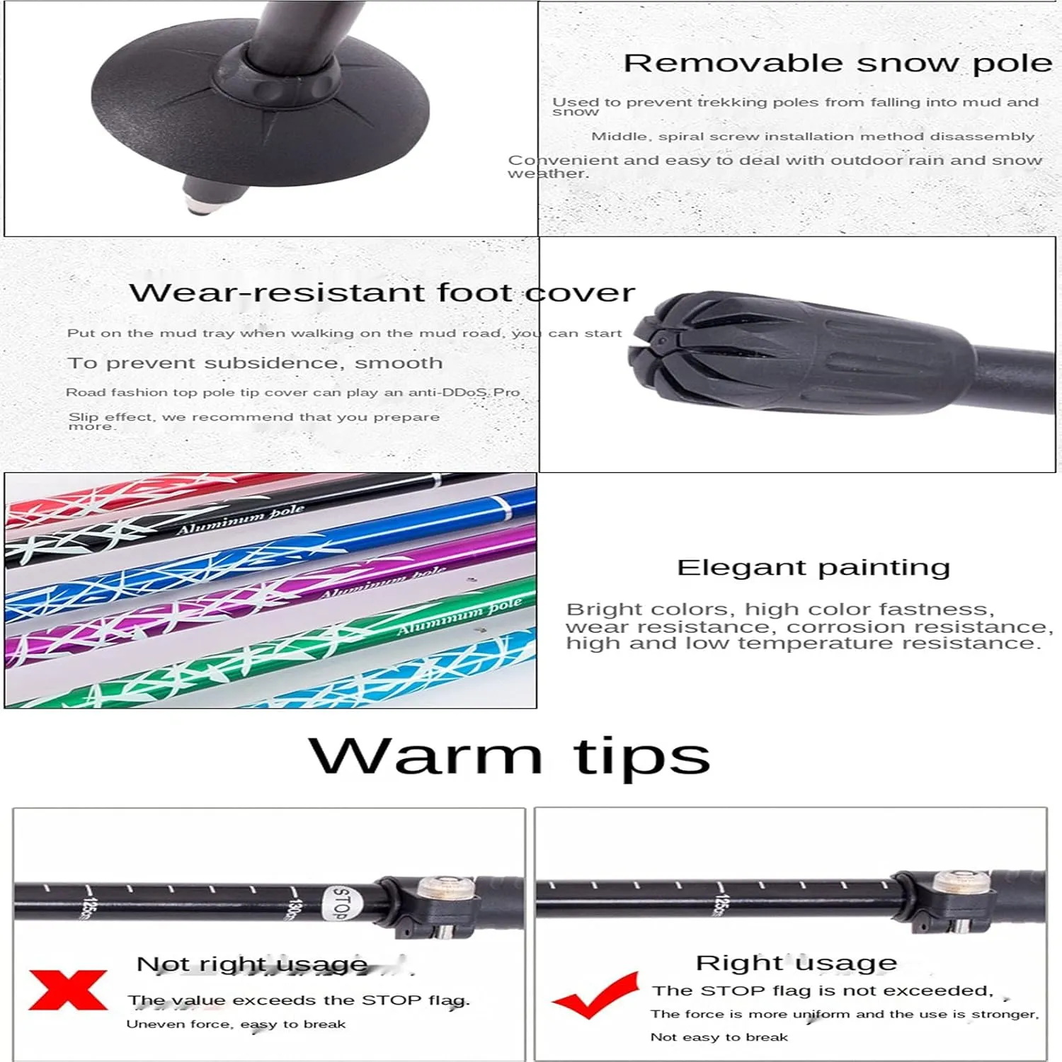 Trekking Pole Aluminum Alloy Ultra-Light Telescopic Folding Trekking Mountain Climbing Walking Stick Cane Walking Stick Outdoor Equipment