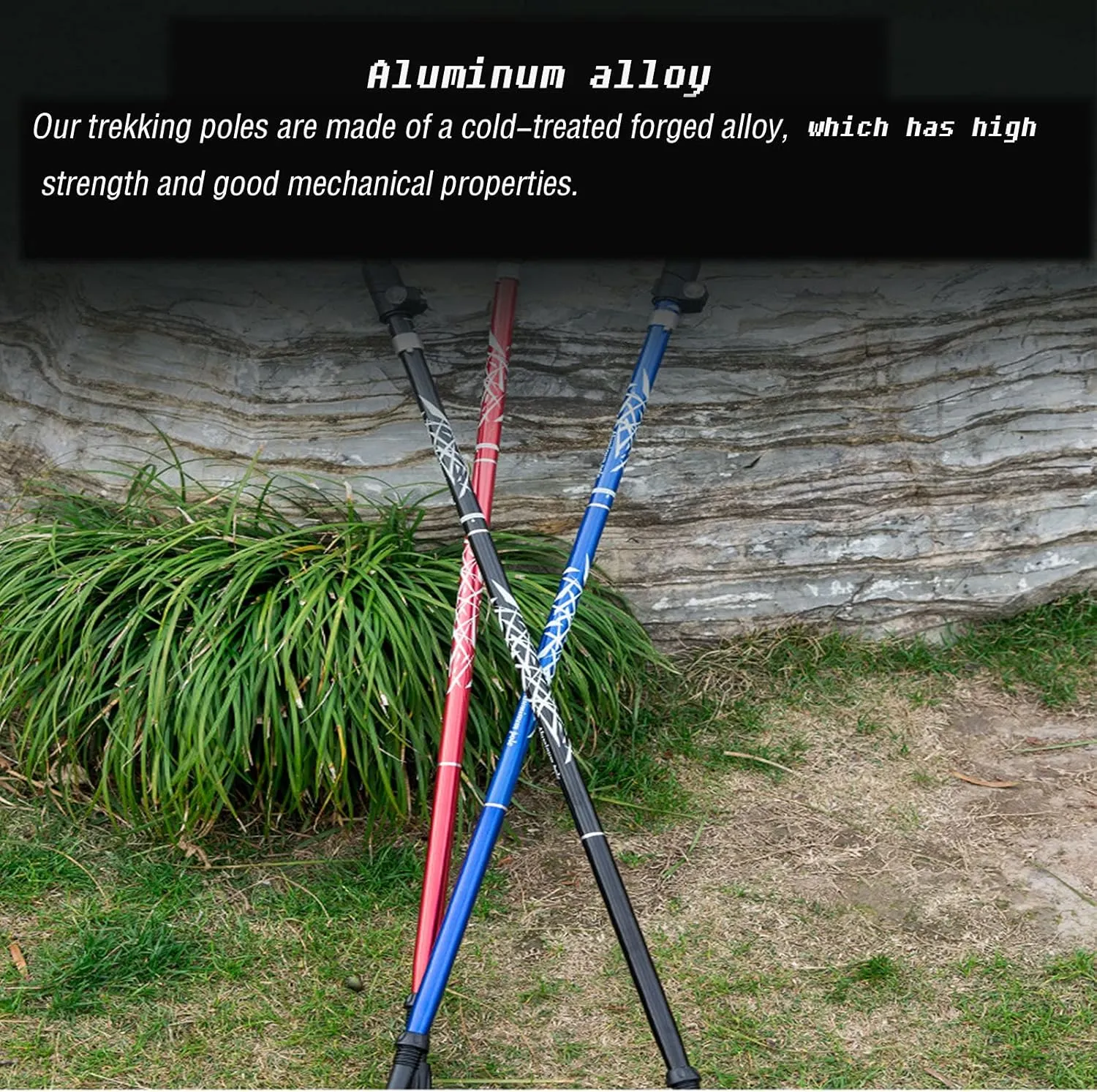 Trekking Pole Aluminum Alloy Ultra-Light Telescopic Folding Trekking Mountain Climbing Walking Stick Cane Walking Stick Outdoor Equipment