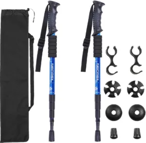 Trekking Poles - 2 Pack with Anti-Shock, Quick Lock System, Collapsible, Ultralight Aluminum, Adjustable for Hiking, Camping, Backpacking, Walking