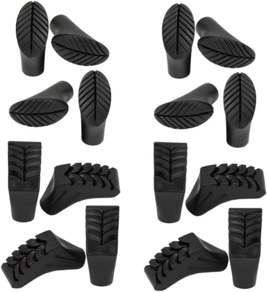 Trekking Poles Accessories 16pcs Rubber Tips for Hiking Pole Feet Anti-Skid for Stability