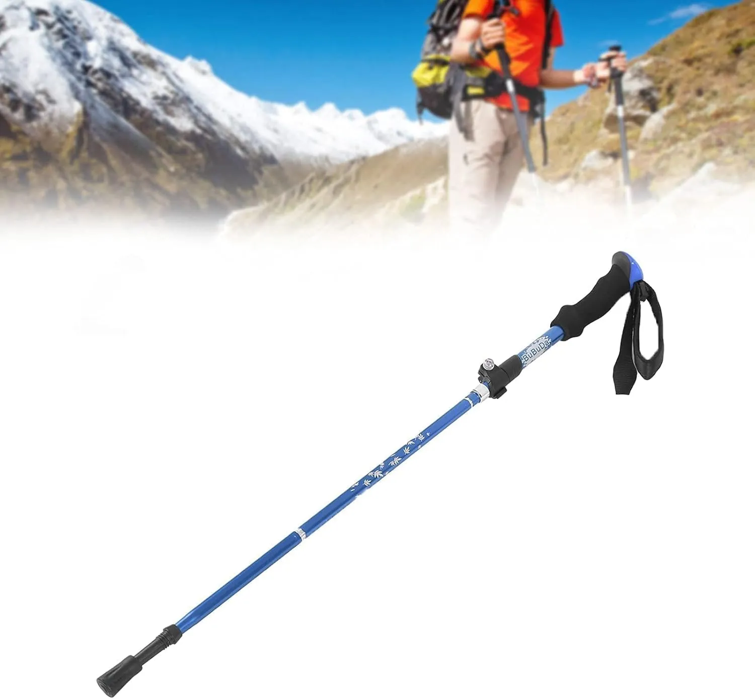 Trekking Poles, Adjustable Anti-Shock Hiking Pole, Extended EVA Grips Foldable Walking Sticks, Travel Pole for Backpacking Camping