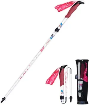 Trekking Poles Collapsible Hiking Poles – 1 Pack Full Carbon Fiber Walking Stick, Anti-Shock & Quick Lock System, Telescopic, Ultralight, Folding, 105-125cm/95-110cm